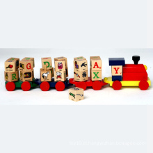Brinquedo educativo brinquedo de madeira com blocos de alfabeto